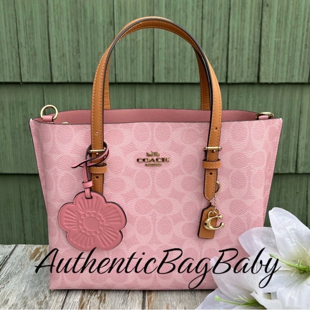 Coach Mollie Tote Bag 25 Powder Pink Purse